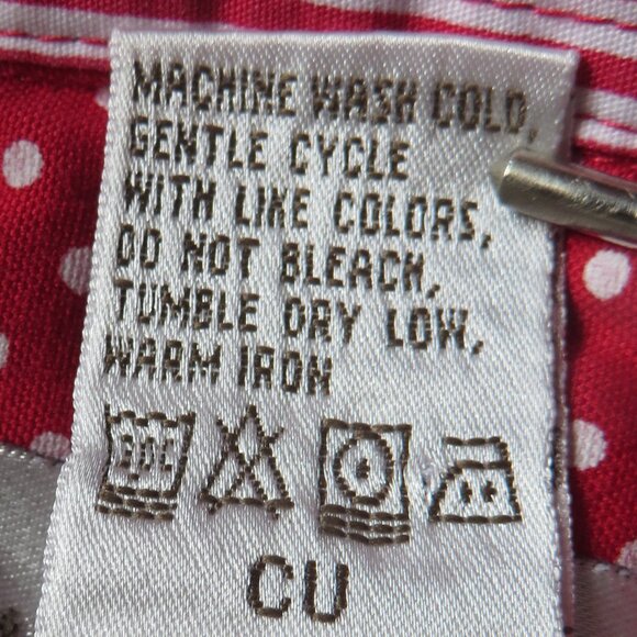 Drappers and Samons Shirt Size M Red/White Polka Dot Button Down Long Sleeves - Picture 7 of 7